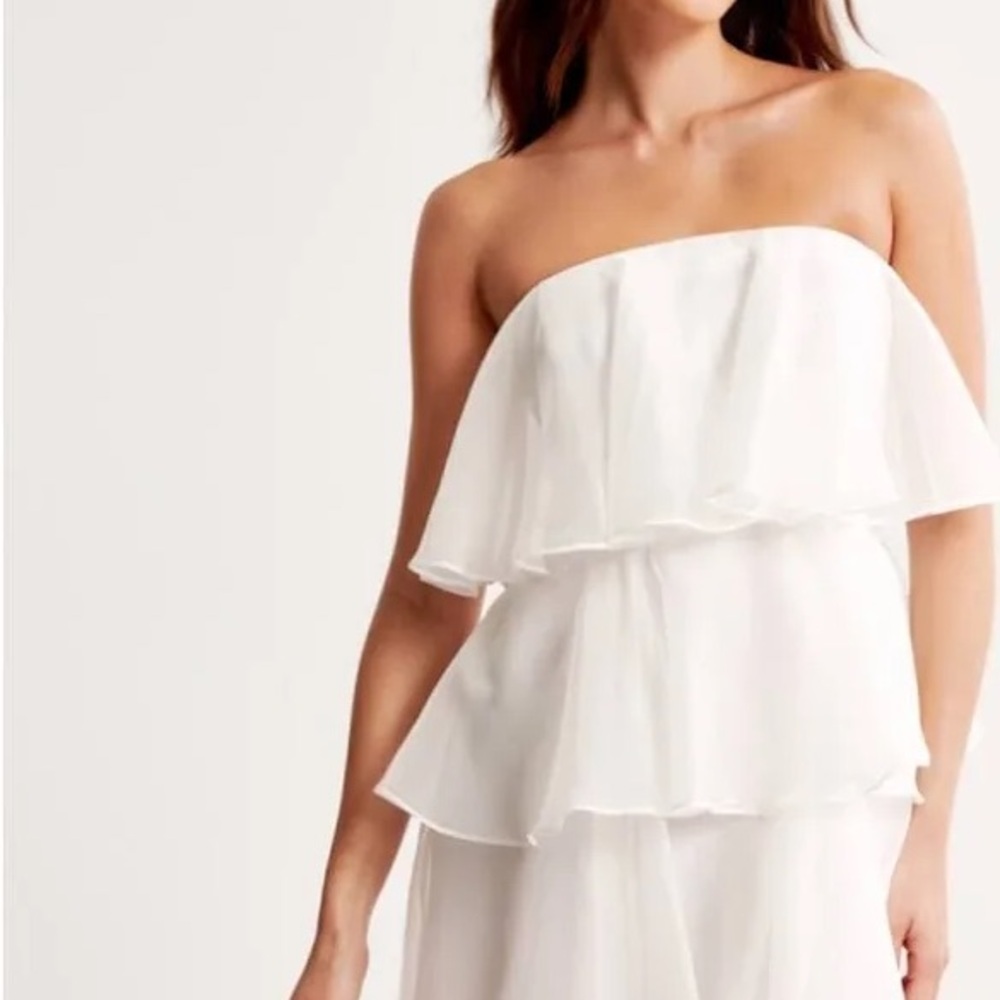 Abercrombie & Fitch White Strapless Mini Dress